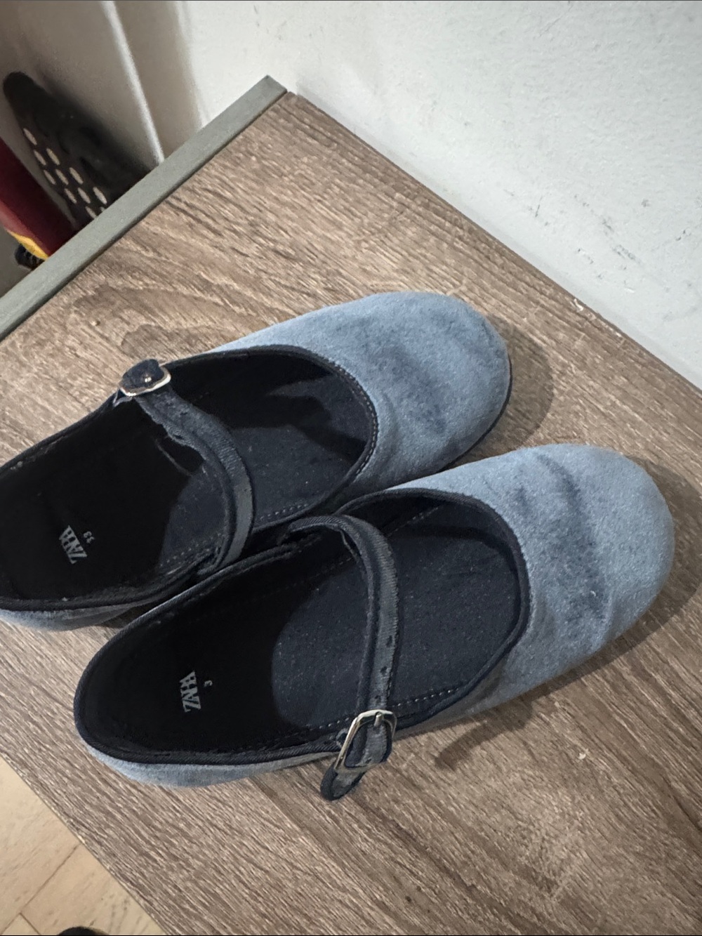 Zara Girls' Mary Jane Dress Shoes in Slate Blue